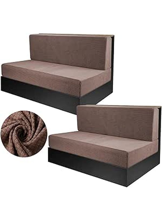 Universal Fit Stretchable 2 Piece RV Cushion Covers for Dinette Loveseat Elastic Machine Washable - Image 1