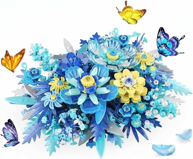 KASTWAVE Flowers Building Set, Flower Centerpiece Building Blocks for Adults, Kids, Boys, Girls, Botanical Collection Crafts Set for Table or Wall Decor, Ideal Gifts for Mother's Day, Birthday - Image 1