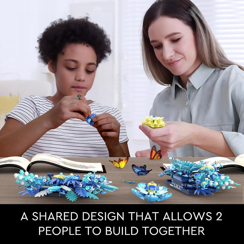 KASTWAVE Flowers Building Set, Flower Centerpiece Building Blocks for Adults, Kids, Boys, Girls, Botanical Collection Crafts Set for Table or Wall Decor, Ideal Gifts for Mother's Day, Birthday - Image 2