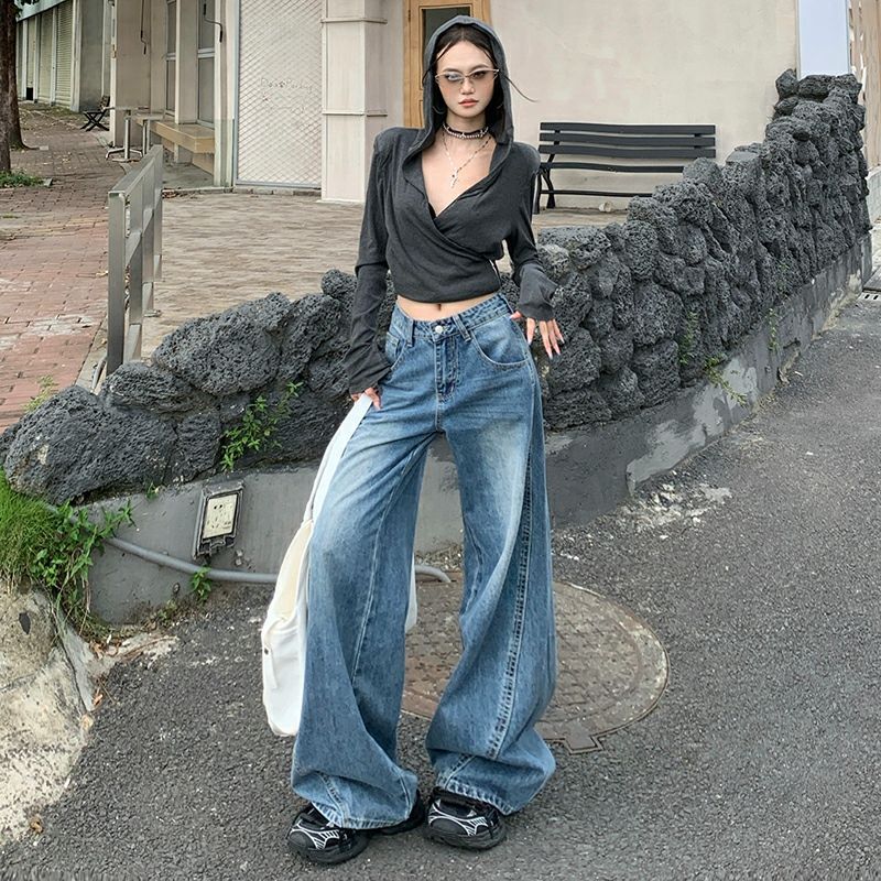 Unisex Classic Denim Jeans Loose Fit Daily Outdoor Wear - Image 1