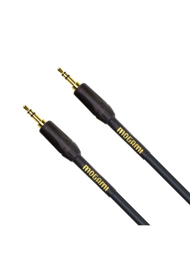 Gold 3.5-3.5-06 Stereo Audio Patch Cable, 3.5mm TRS Male Plugs, Gold Contacts, Straight Connectors, 6 Foot