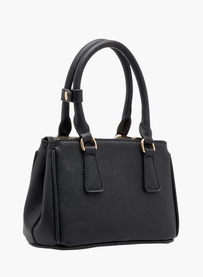 Flora Bella By Shoexpress Women's Textured Crossbody Bag with Detachable Strap and Zip Closure