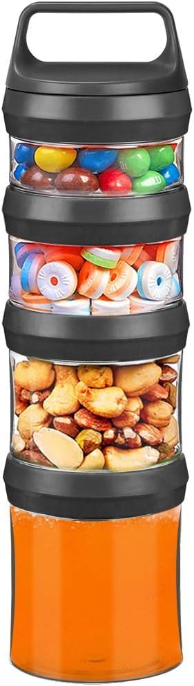 VIHM Stackable Food Storage Containers with Twist Lock System Food Storage Travel Container for Travel Formula Protein Powder Snacks Leakproof Dishwasher Safe multicolour - Image 1