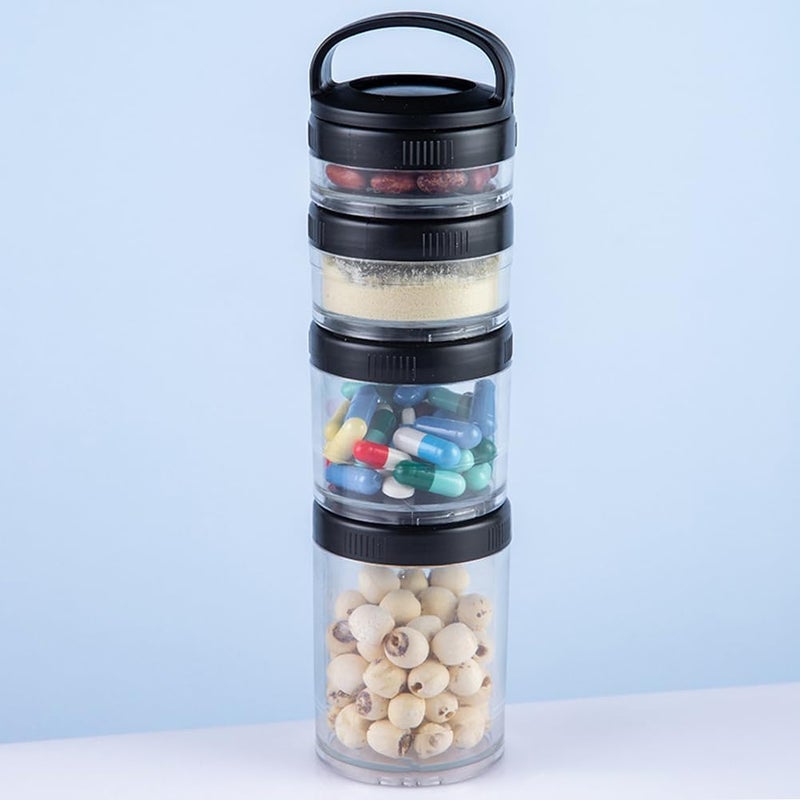 VIHM Stackable Food Storage Containers with Twist Lock System Food Storage Travel Container for Travel Formula Protein Powder Snacks Leakproof Dishwasher Safe multicolour - Image 2