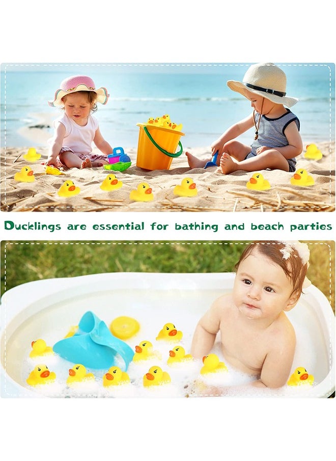 HS - 50 Mini Rubber Ducks, Baby Bath, Duck Birthday Party Accessories, Baby Shower To Celebrate The Joy Of Children, Summer Beach Pool Activity Carnival Game - Image 1