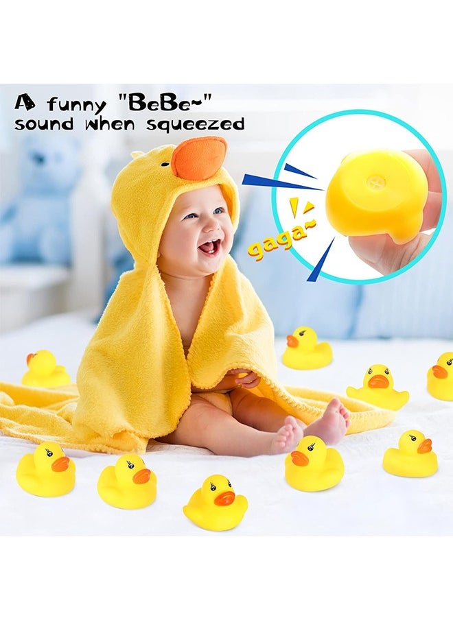 HS - 50 Mini Rubber Ducks, Baby Bath, Duck Birthday Party Accessories, Baby Shower To Celebrate The Joy Of Children, Summer Beach Pool Activity Carnival Game - Image 1