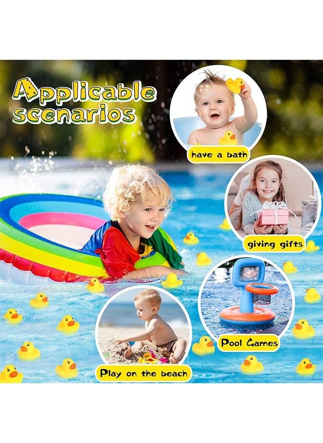 HS - 50 Mini Rubber Ducks, Baby Bath, Duck Birthday Party Accessories, Baby Shower To Celebrate The Joy Of Children, Summer Beach Pool Activity Carnival Game - Image 1