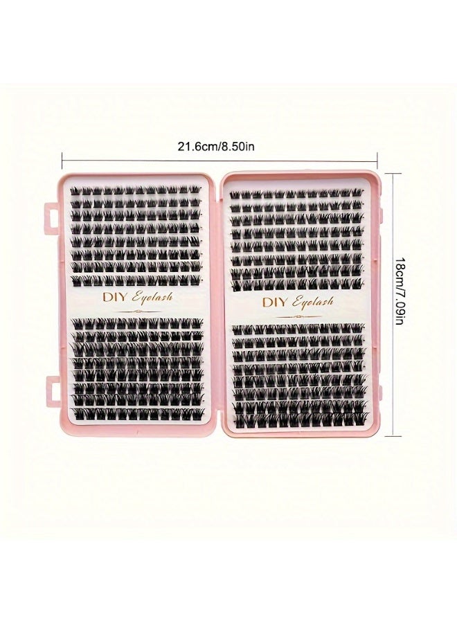 Bond DIY Eyelash Extension Kit 32 rows 384 Clusters, 9-13mm Mixed Individual Lashes Cluster, Natural Curl Personal Eyelash Set, Segmented False Eyelashes, Thick Eyelashes - Image 5