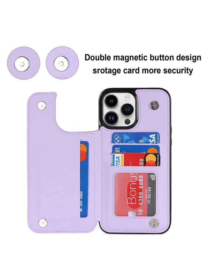 Zaboon Case For iPhone 13 Pro Max Double Buckle Rhombic PU Leather Phone Case - Image 3