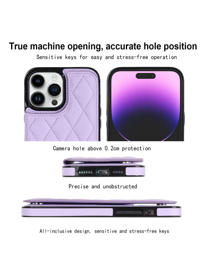 Zaboon Case For iPhone 13 Pro Max Double Buckle Rhombic PU Leather Phone Case - Image 2