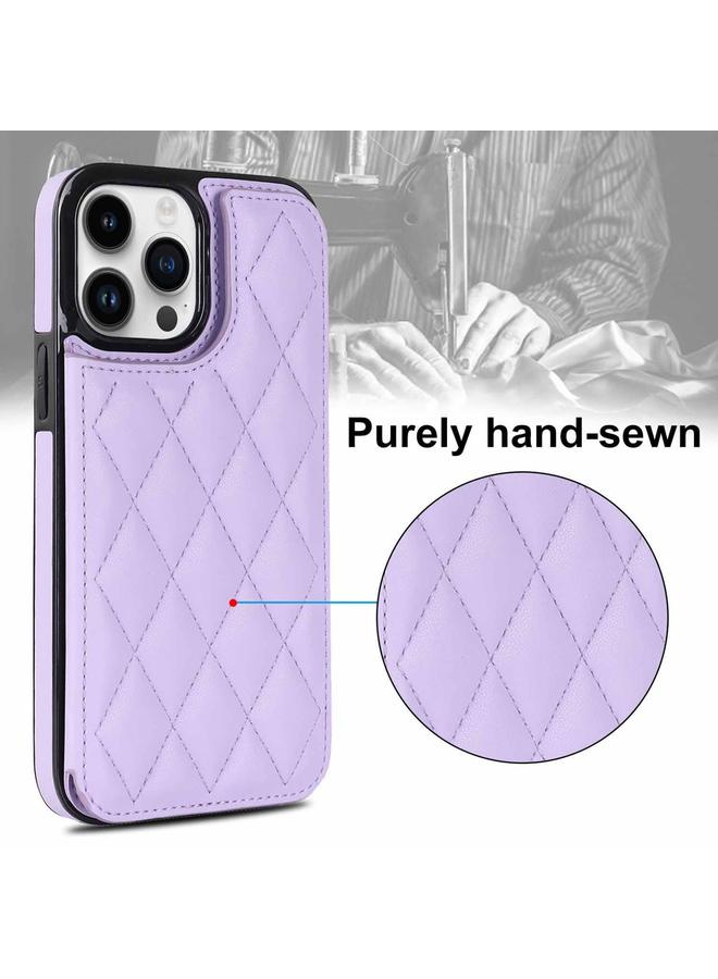 Zaboon Case For iPhone 13 Pro Max Double Buckle Rhombic PU Leather Phone Case - Image 5