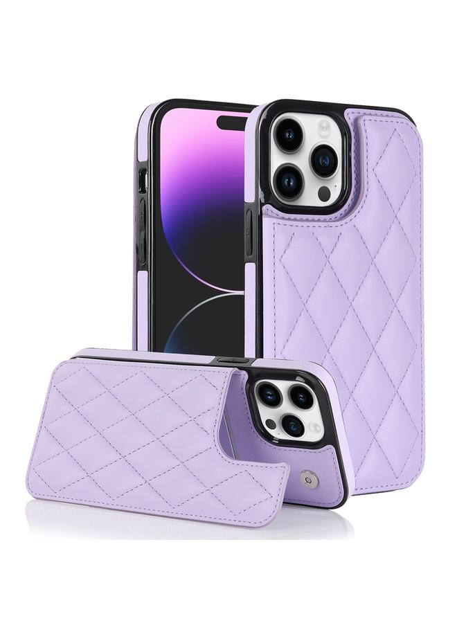 Zaboon Case For iPhone 13 Pro Max Double Buckle Rhombic PU Leather Phone Case - Image 1