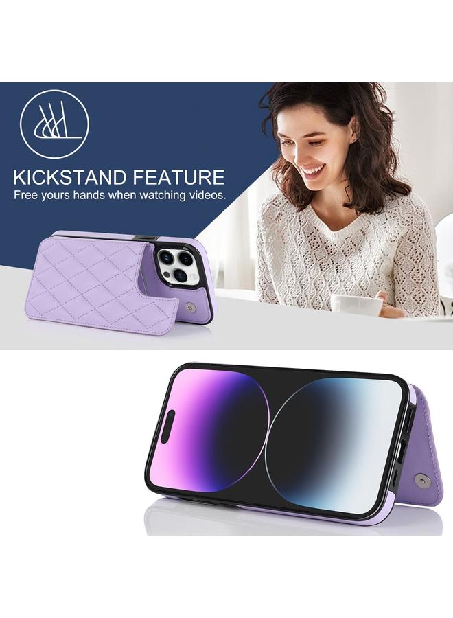 Zaboon Case For iPhone 13 Pro Max Double Buckle Rhombic PU Leather Phone Case - Image 4