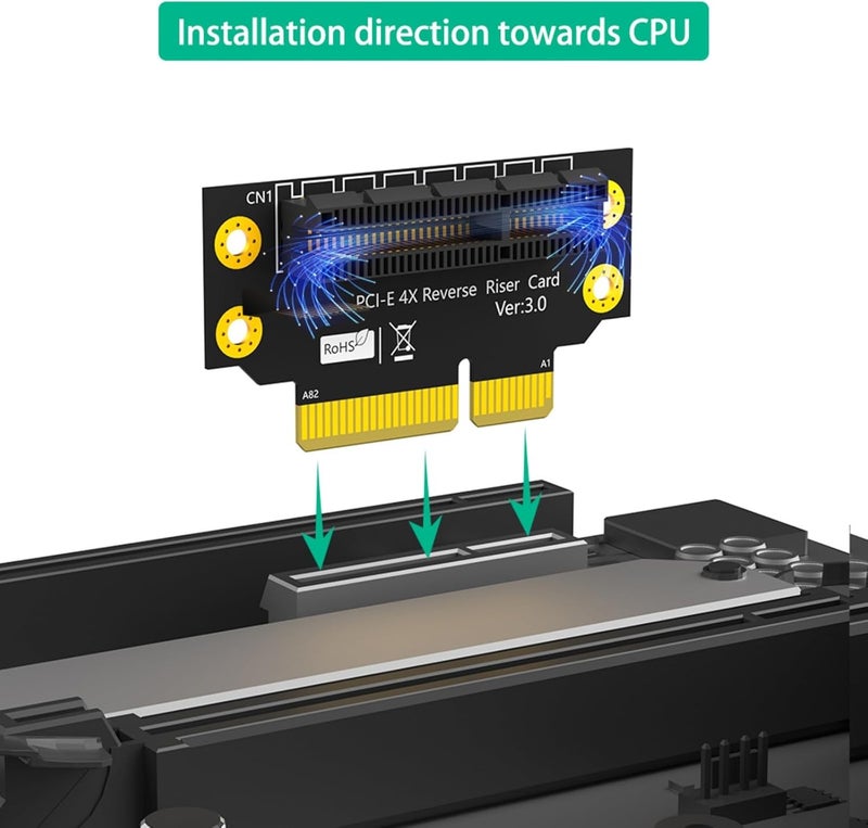 PCIE 90 Degree Reverse Male to Female Risers Card for Servers Installation Direction Towards CPU Height 32mm Extension Card - Image 4