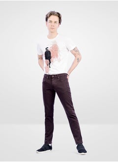Web Denim Web Denim Dark Brown Mid Waist Regular Fit Straight Stretchable Jeans Fashionable Relaxed Fit Comfortable Denim Pant For Men  - Image 1