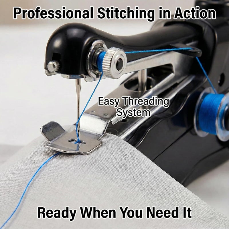 DRAWSKIN Portable Handheld Sewing Machine for Adults - Mini Hand Held Sewing Stitching Machine for Beginners - Small Electric Cordless for Quick Fabric Home Travel Clothes Pants DIY Fabric Denim (Black) - Image 5