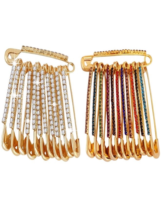 VAMA FASHIONS Multicolour Stone Saree Safety dress Draping Clothes pins brooch Sari Pleats Pallu Pin for girls Women - Image 1