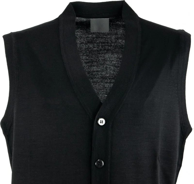 اوبلاند Men's Dad Vest with Elegant Buttons on the Front and Classic Double Pockets Casual Cut Fine Wool Woven
