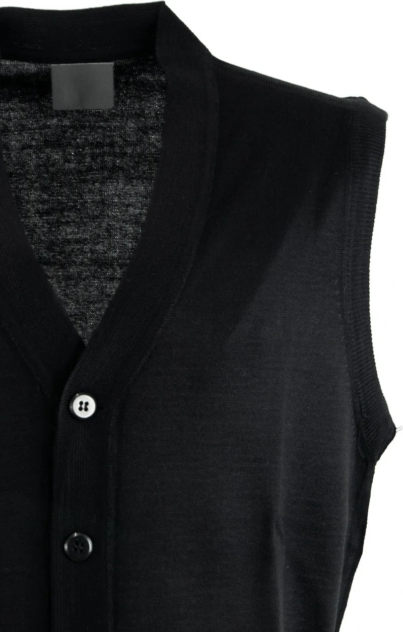 اوبلاند Men's Dad Vest with Elegant Buttons on the Front and Classic Double Pockets Casual Cut Fine Wool Woven