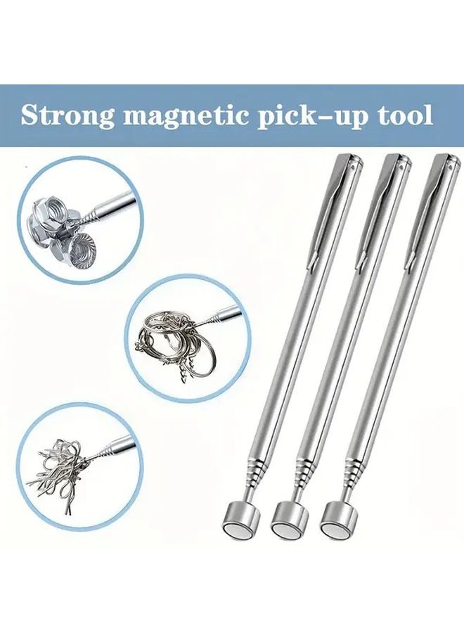 3pcs Extendable Magnetic Pickup Tool with Grip Ergonomic Handle Battery Free Magnetic Grabber for Automotive Construction Home Use - Image 2