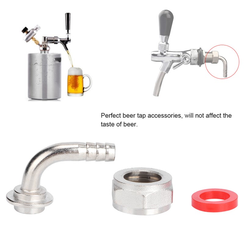 Home Beer Brewing Tap Faucet Accessories Draft Beer Tail Piece Elbow Nut Gasket Kit - Image 4