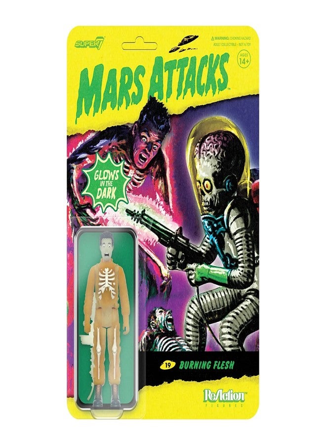 Super7 Mars Attacks Burning Flesh (Glow) - 3.75" Mars Attacks Action Figure with Accessory Vintage Collectibles and Retro Toys - Image 4