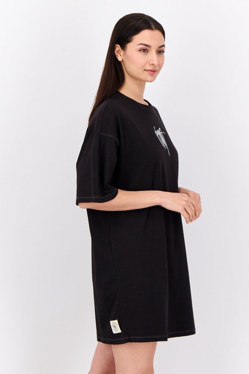 PUMA Women Sportswear Fit Short Sleeves Outdoor Dress, Black  - Image 1