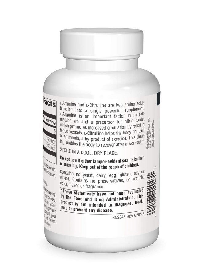 Source Naturals Larginine Lcitrulline Complex 120 Tablets 1000 Mg - Image 3