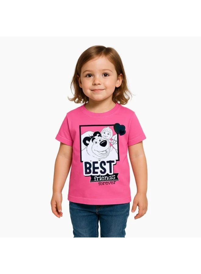 Trucare Masha Best Friends Forever  Girl's Short Sleeve T-Shirt