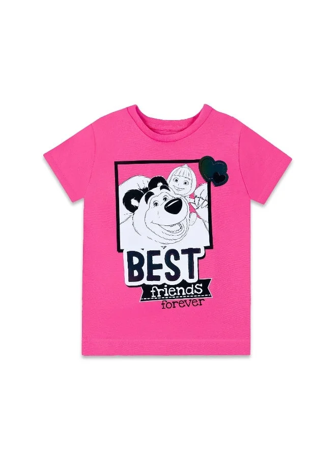 Trucare Masha Best Friends Forever  Girl's Short Sleeve T-Shirt