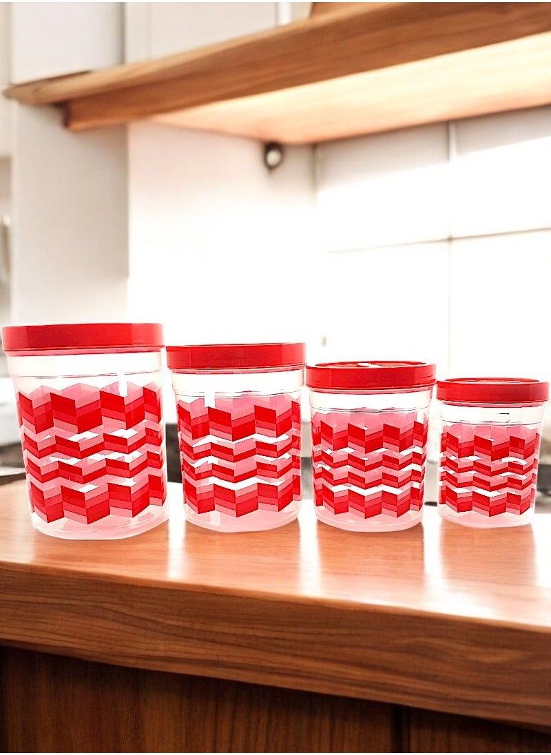 Silo Plastic Food Container Set of 4 Pieces - 500ml, 1000ml, 1500ml, and 2000ml - Red - pzsku/Z548457C795BAF7A31C4BZ/45/_/1737238687/ea0db1d4-5e6d-4e71-be61-699a5546dc80