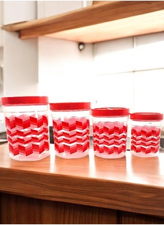 JAYPEE Silo Plastic Food Container Set of 4 Pieces - 500ml, 1000ml, 1500ml, and 2000ml - Red  - Image 1