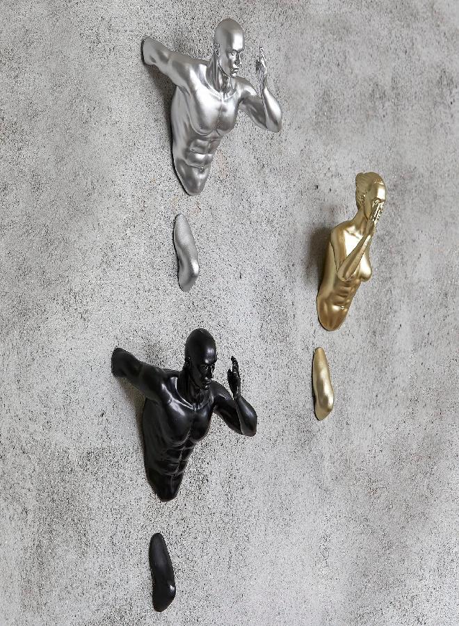 Gute Wall Runners, Athlete Statues - Set of 3 - Tall Running Men & Woman Sculpture - Climbing Wall Art Decor Sculpture - Runners, Track & Marathon Gift - Wall Office & Home Decoration Gift, Sport Figurines - Image 1