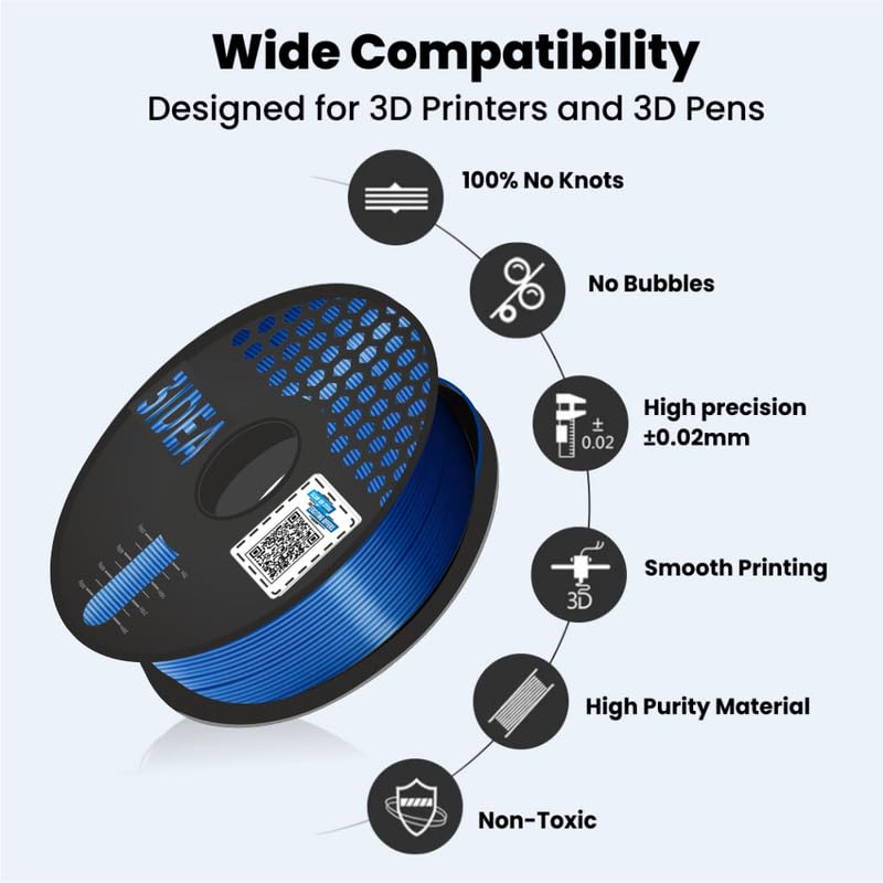 3Idea Premium PLA+ Metallic Blue 3D Printer Filament 1.75mm Dimensional Accuracy +/- 0.03mm Net Weight- 1 KG - Image 2