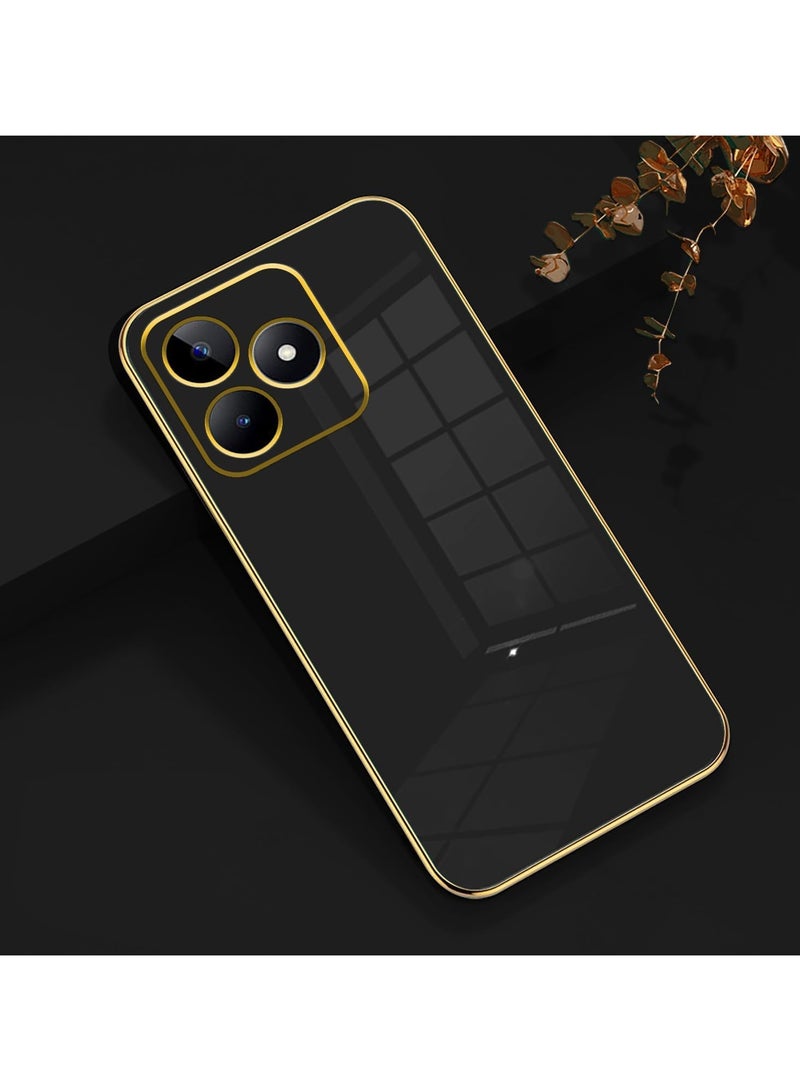 Compatible with Honor 400 Lite cover, smooth veneer gold plated chrome, Black Thin and smooth shock-proof full protection Honor 400 Lite case（Black） - Image 2