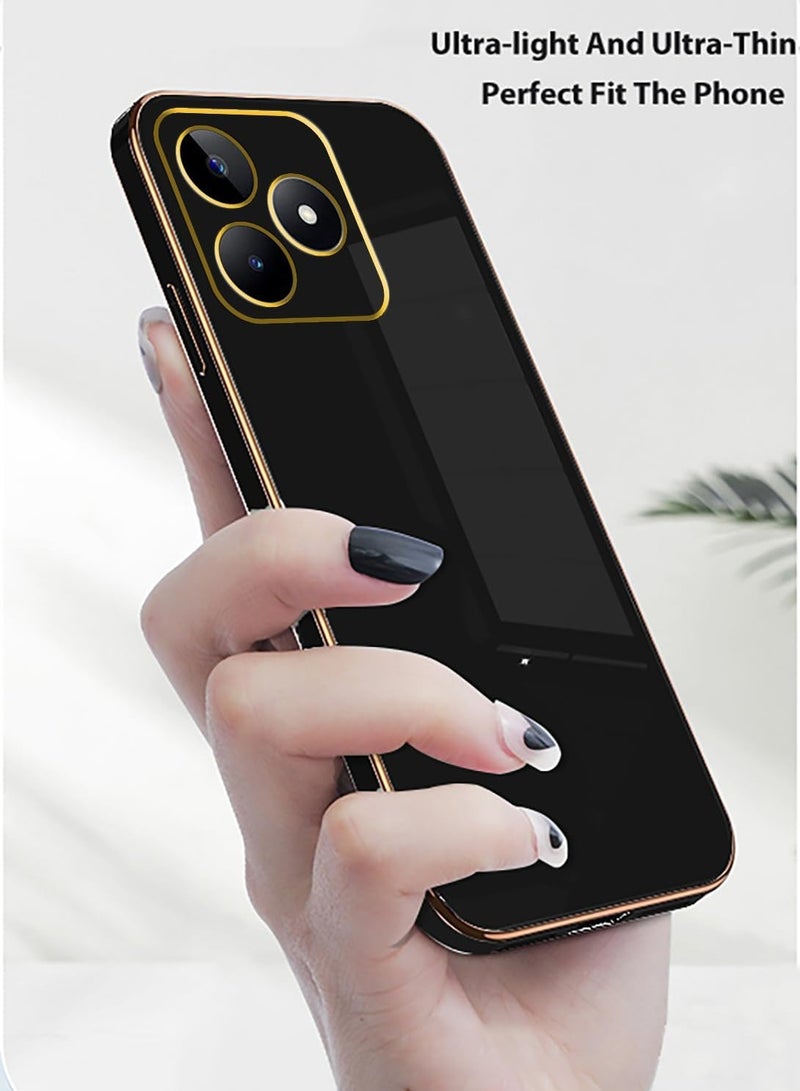 Compatible with Honor 400 Lite cover, smooth veneer gold plated chrome, Black Thin and smooth shock-proof full protection Honor 400 Lite case（Black） - Image 3