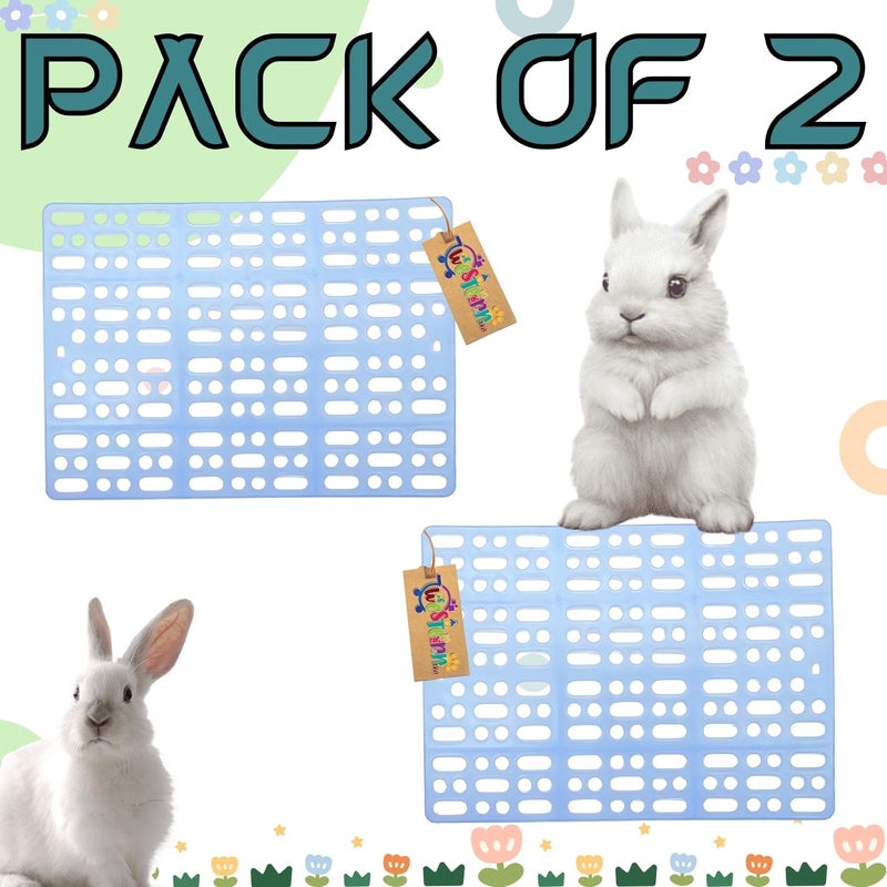 Western Era Blue Rabbit Floor Mat for Cage – Cage Mating for Rabbits, Guinea Pigs, Small Pets, Comfortable Flooring for Pet's Feet, Protects Cage Base, Provides Soft Surface for Resting (2 Piece) - Image 5