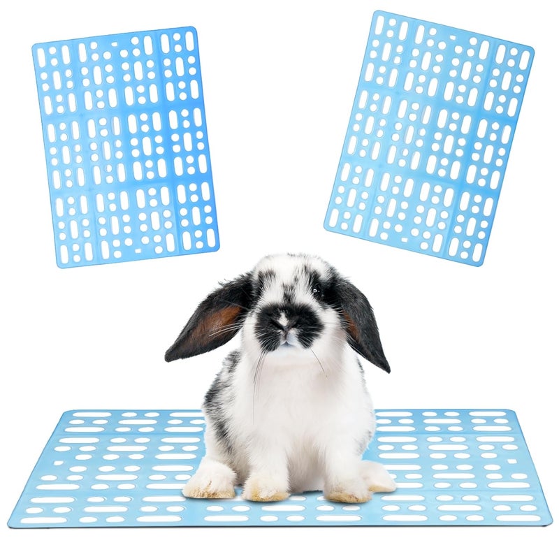Western Era Blue Rabbit Floor Mat for Cage – Cage Mating for Rabbits, Guinea Pigs, Small Pets, Comfortable Flooring for Pet's Feet, Protects Cage Base, Provides Soft Surface for Resting (2 Piece) - Image 1
