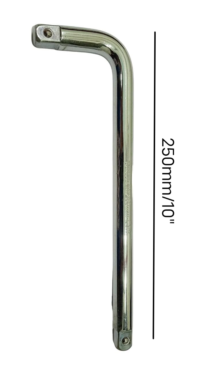 AGRICO Tata Agrico 1/2" Drive L-Type Socket Wrench - 10" (250mm) Chrome CRV Steel | Heavy Duty Hardened & Tempered Double Sided Handle for Mechanics & Auto - Image 2