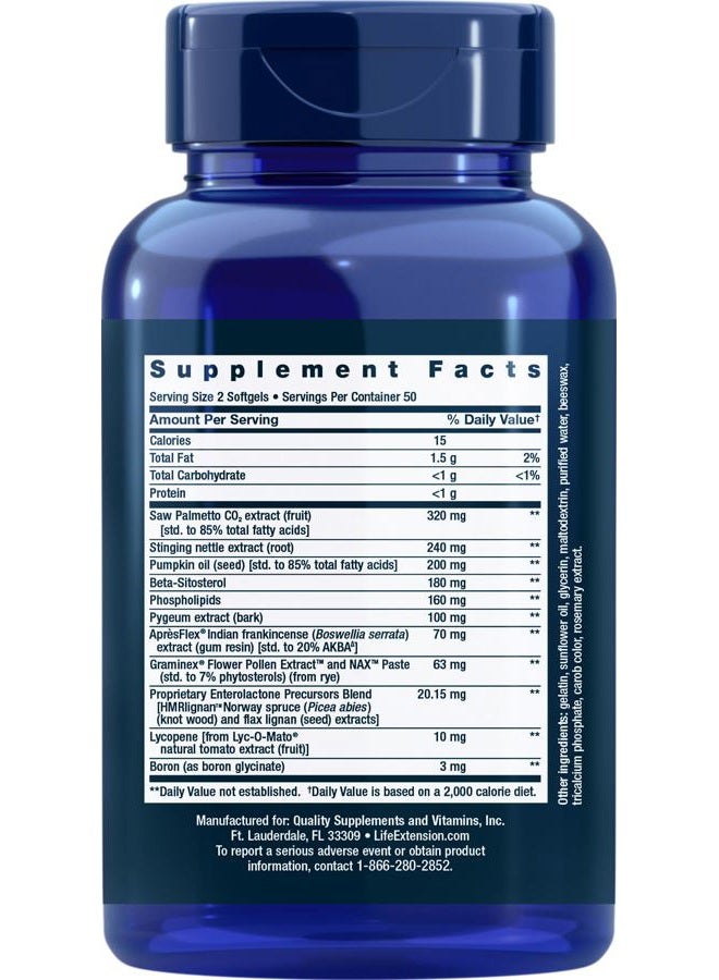 Life Extension Ultra Prostate Formula, 100 Softgels (Pack of 2) - Natural Supplement for Men - Image 2