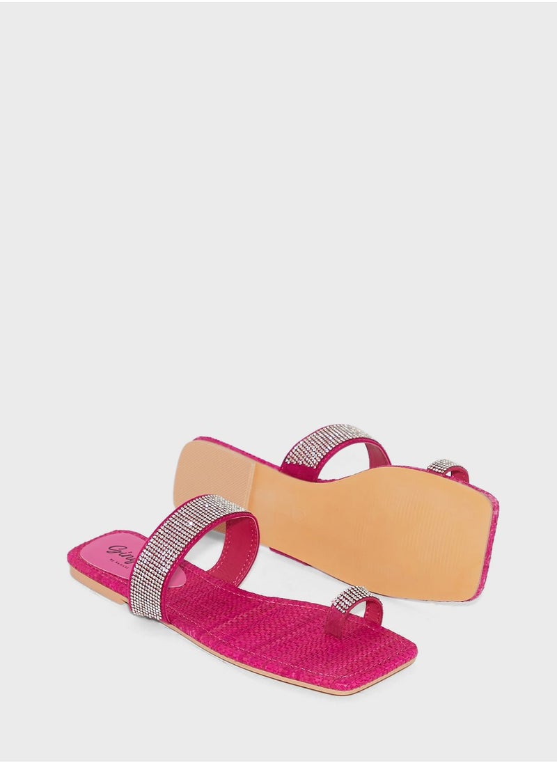 Ginger - Embellished Flat Sandals - Image 1