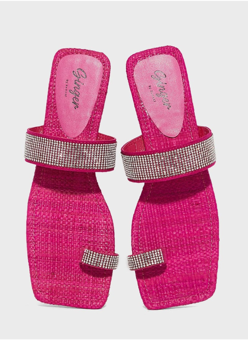 Ginger - Embellished Flat Sandals - Image 1