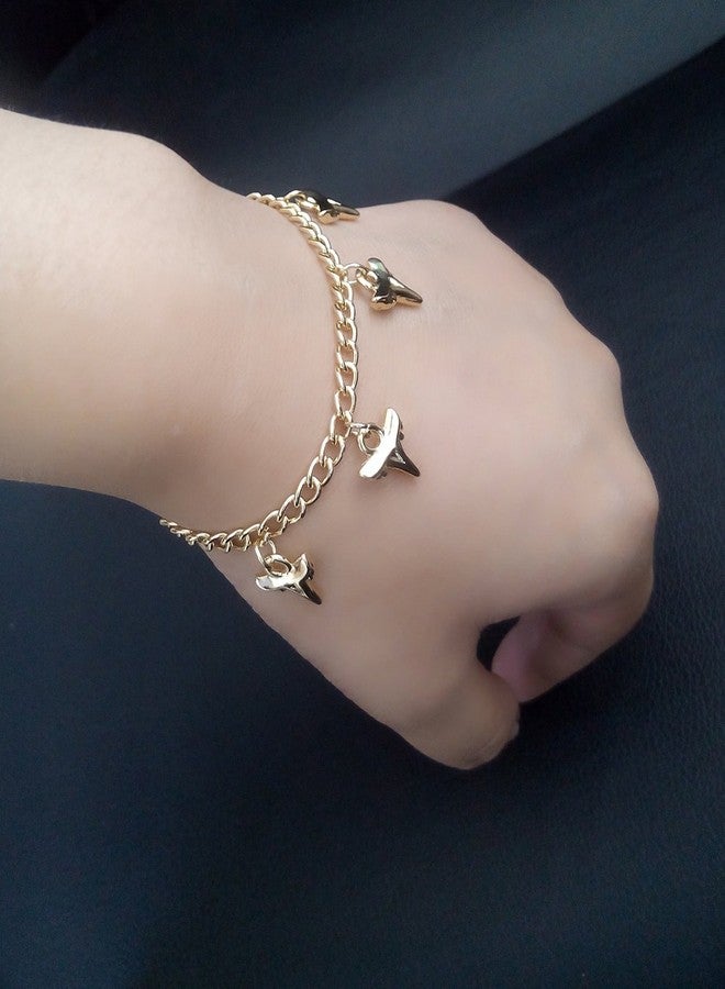 NOUMANDA Dainty Mini Gold Shark Teeth Bracelet (gold) - Image 3
