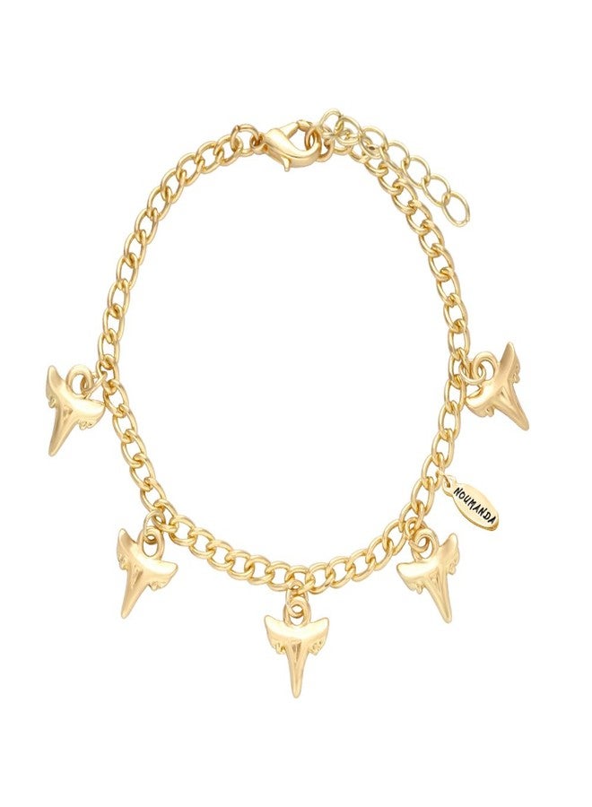 NOUMANDA Dainty Mini Gold Shark Teeth Bracelet (gold) - Image 1