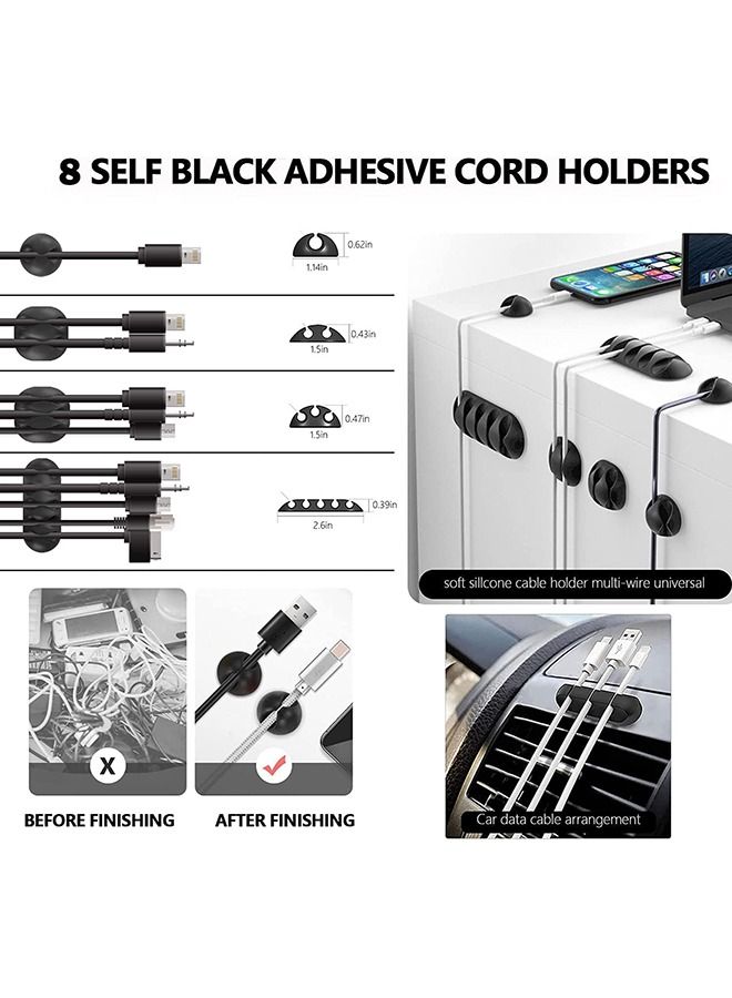 Arabest 273 Pcs Cable Management Organizer Kit, Cable Organizer for Home and Office. Useful for Power Cord, Desktop Cable Clips Bundle, USB Cable, TV Cable, PC, Home Office Cord Holder for Desk etc - Image 2