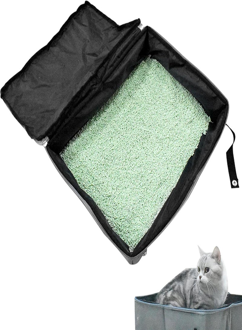 GGOOT Travel Cat Litter Box - Collapsible Cat Litter Carrier with Lid,Cat Travel Accessories Leak-proof Litter Box for Travel and Drive with Cats and Kitties - Image 1