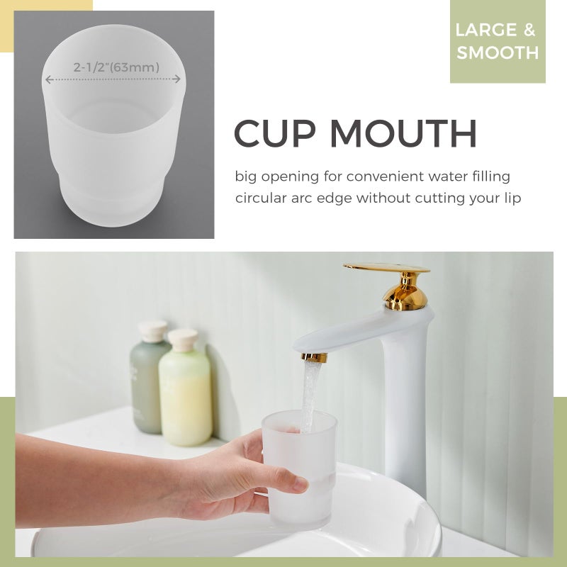 Aomasi Tumbler Glass, Frosted Bathroom Rinsing Cup, Replacement Tumbler for Aomasi Toothbrush Holder - Image 3