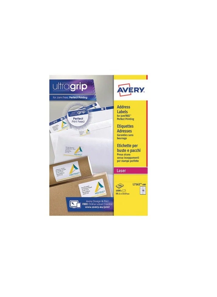 AVERY 1600-Piece Self Adhesive Address Label White  - Image 1