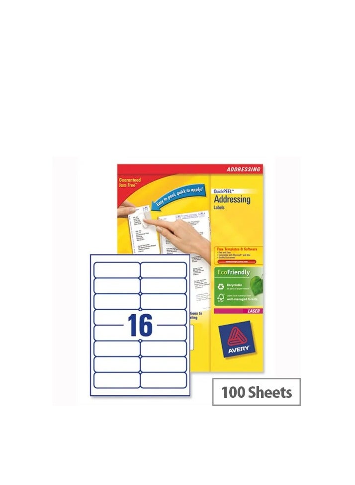 AVERY 1600-Piece Self Adhesive Address Label White  - Image 3