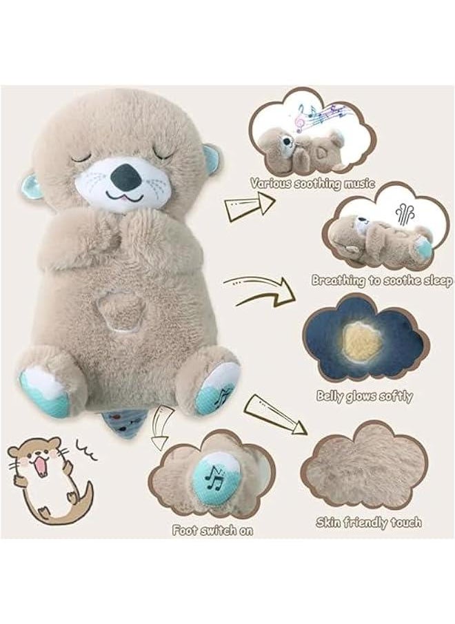 Breathing Otter, Soothe 'N Snuggle Otter with Breathing Movements and Music, Baby Breathing Soothing Otter Plush Doll, Music Sleep Companion, Sleep Aid.